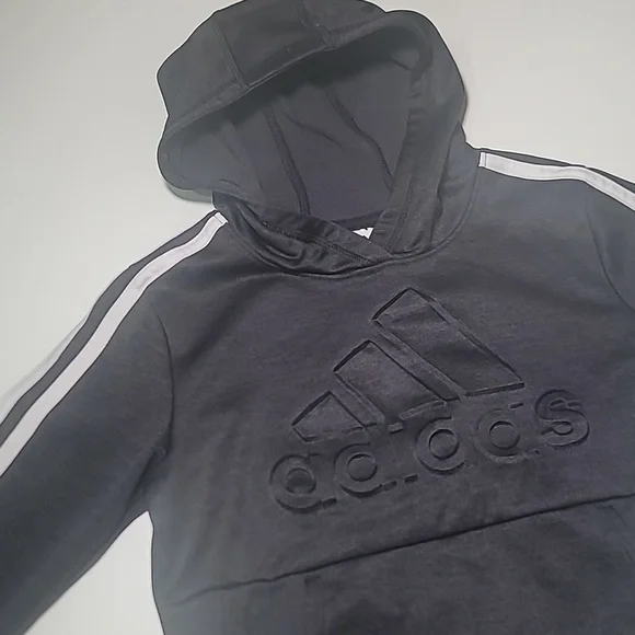 3/$30 ADIDAS Dri-Fit Pullover Hood Stripes Originals Embossed - Picture 2 of 6
